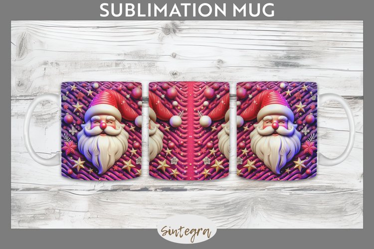 3D Christmas Santa v52 Mug Wrap Sublimation example image 1