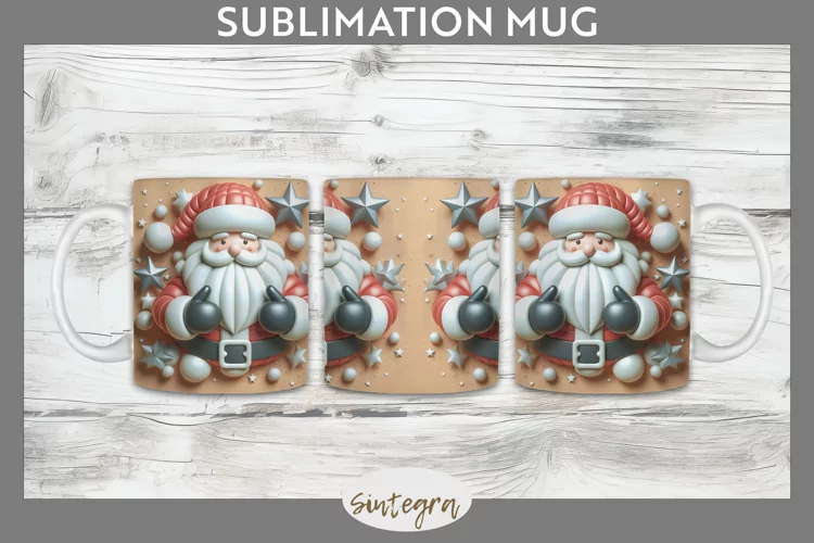 3D Christmas Santa v53 Mug Wrap Sublimation
