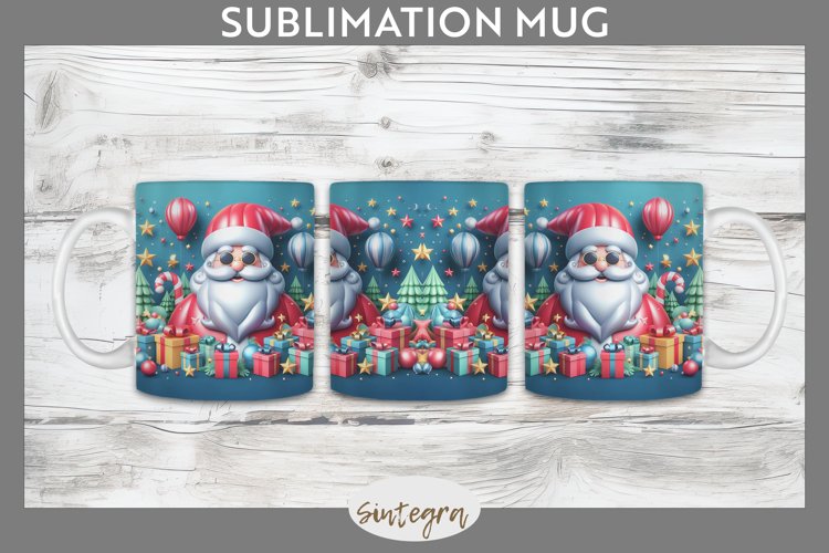 3D Christmas Santa v55 Mug Wrap Sublimation example image 1