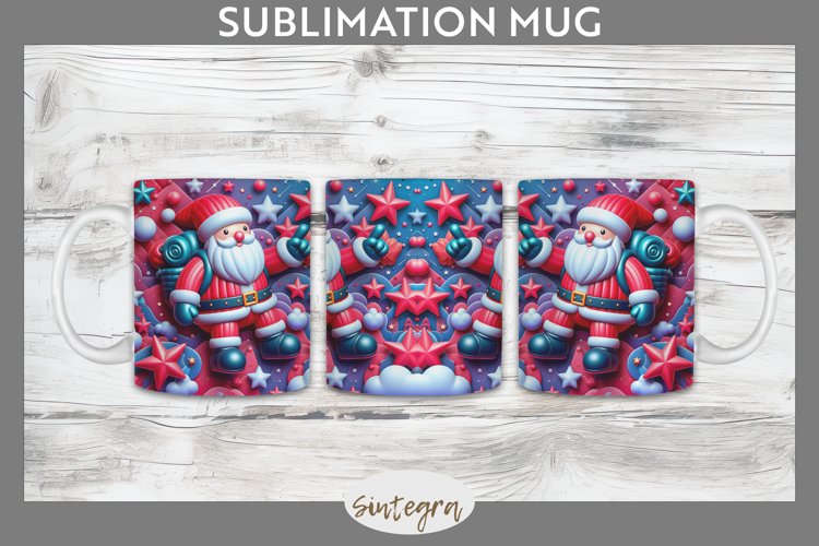 3D Christmas Santa v56 Mug Wrap Sublimation example image 1