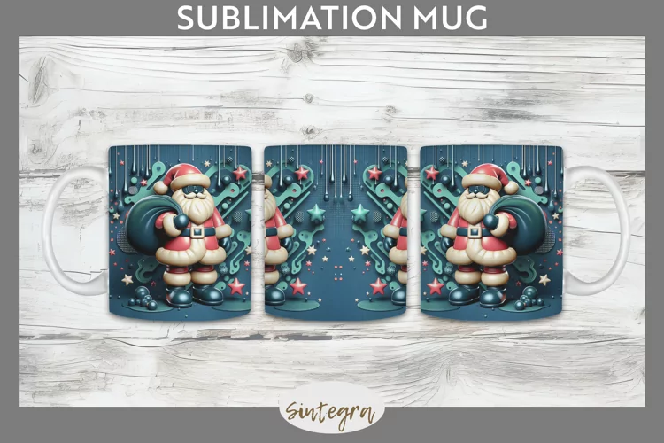 3D Christmas Santa v58 Mug Wrap Sublimation