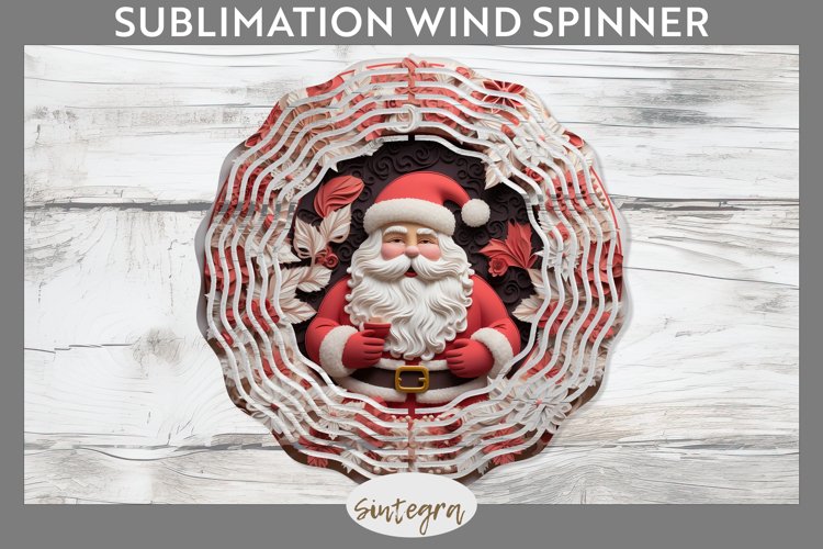 3D Christmas Santa v6 Wind Spinner Sublimation example image 1