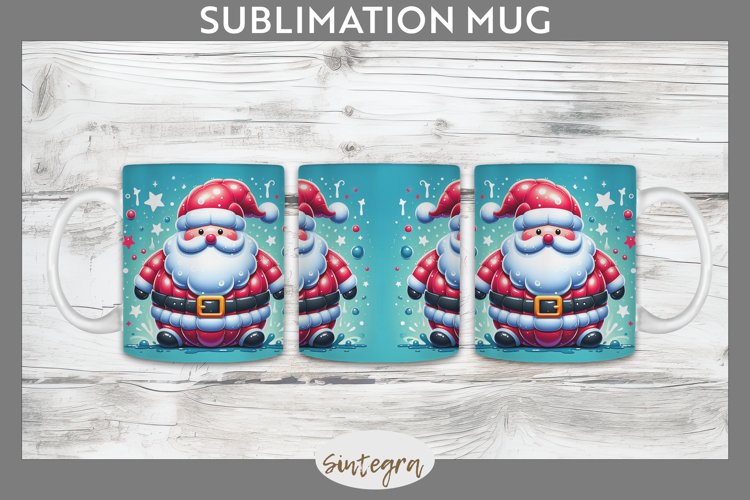 3D Christmas Santa v60 Mug Wrap Sublimation example image 1