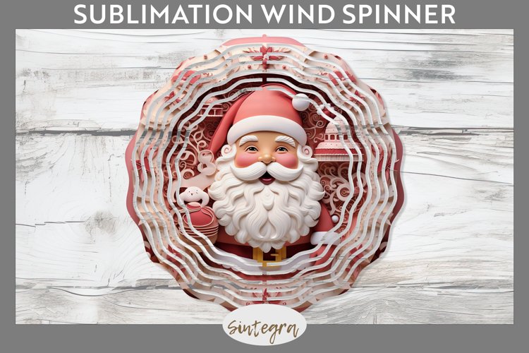 3D Christmas Santa v7 Wind Spinner Sublimation