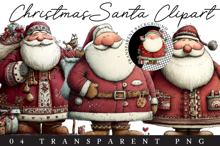 Christmas Santa Clipart Sublimation