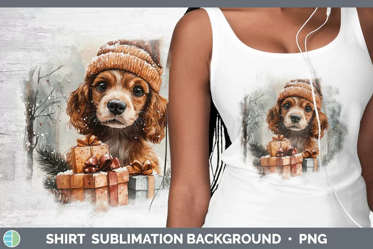 Christmas Santa Cocker Spaniel Shirt Sublimation Sublimation