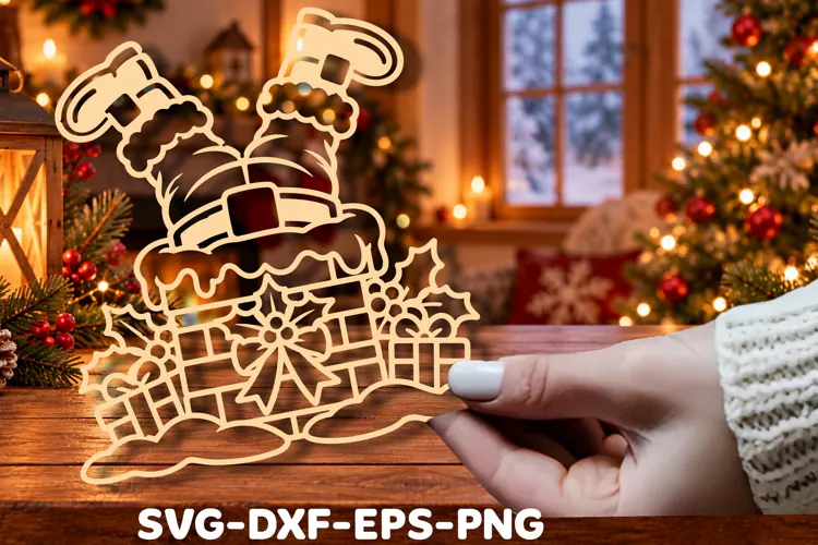 Christmas Santa Gift Boxes Laser Cut
