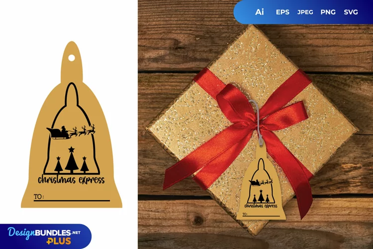 Santa Sleigh Christmas Express Gift Tags