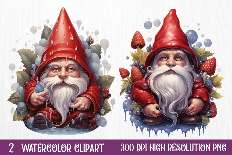 Christmas Santa Gnome Clipart Sublimation, Christmas PNG