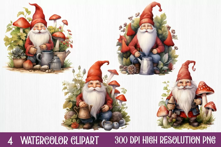 Christmas Santa Gnome Clipart Sublimation, Christmas PNG