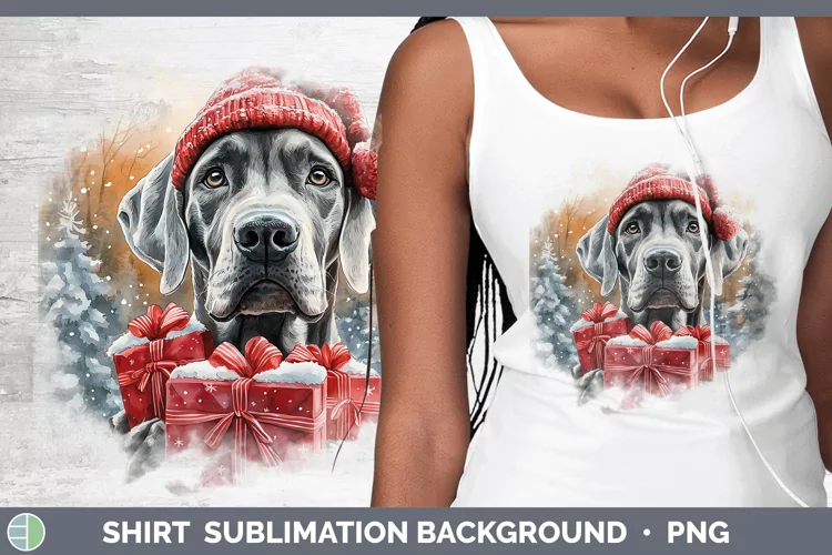 Christmas Santa Great Dane Shirt Sublimation Sublimation Bac