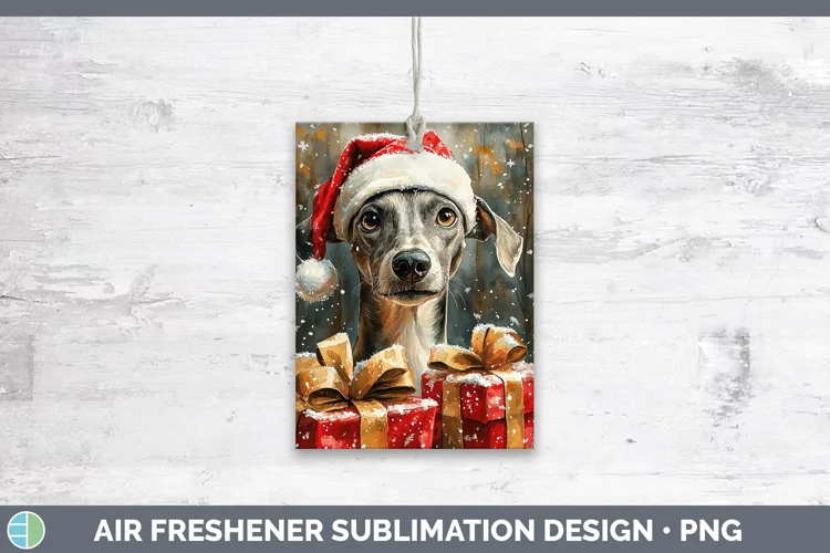 Christmas Santa Greyhound Air Freshener Sublimation Car Fres