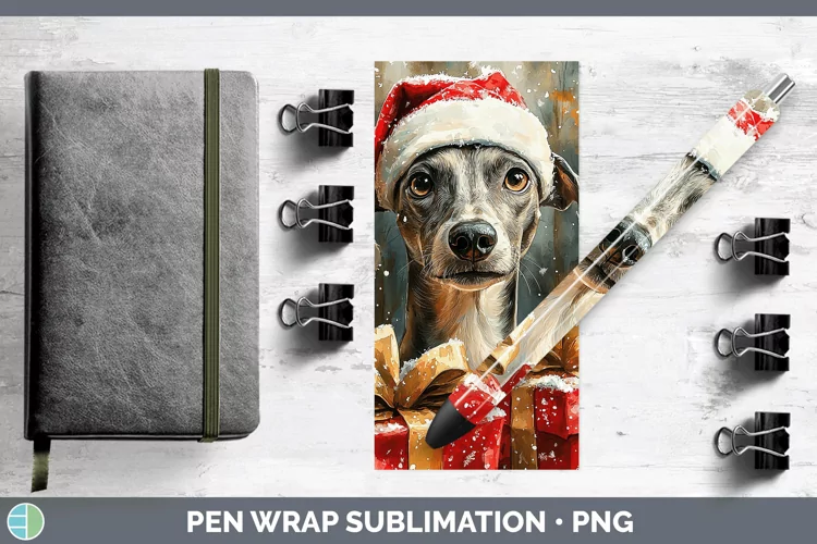 Christmas Santa Greyhound Pen Wrap Sublimation Pen Designs