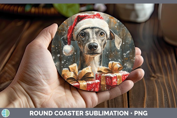 GorgeousChristmas Santa Round Coaster design.