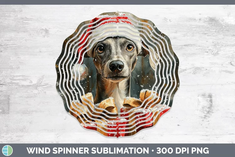 Christmas Santa Greyhound Wind Spinner Sublimation Spinner D