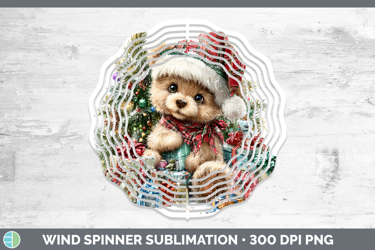 Christmas Santa Hat Bear Wind Spinner Sublimation Spinner De