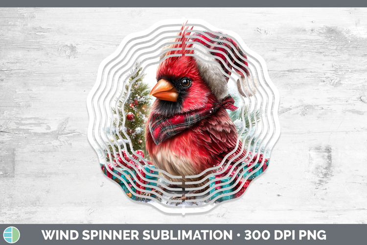 Christmas Santa Hat Cardinal Wind Spinner Sublimation Spinne