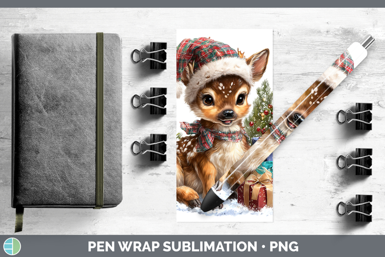 Christmas Santa Hat Deer Pen Wrap Sublimation Pen Designs