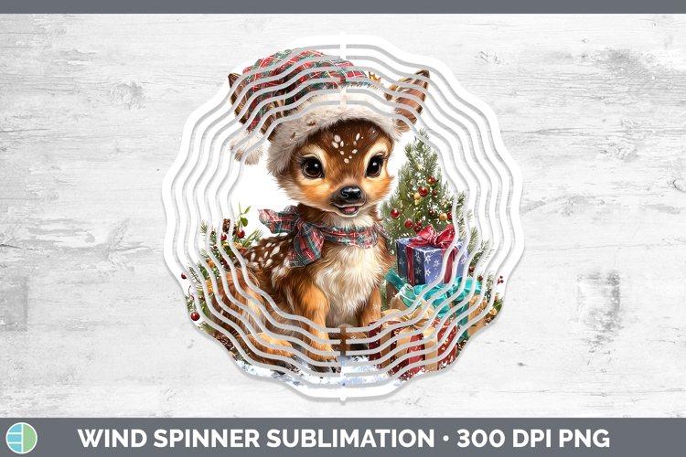 Christmas Santa Hat Deer Wind Spinner Sublimation Spinner De