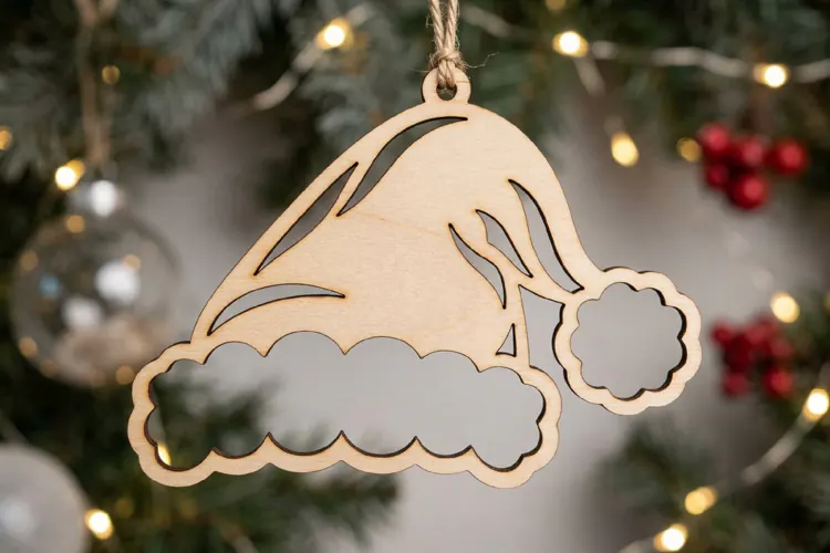 Christmas Santa Hat Ornament Laser Cut