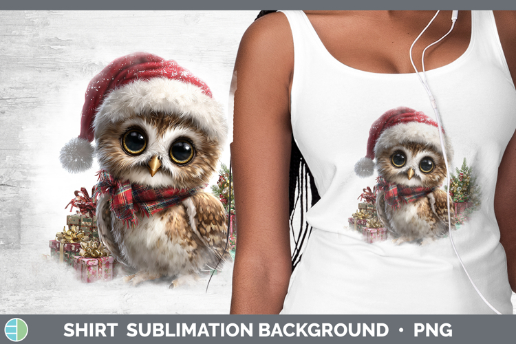 Christmas Santa Hat Owl Shirt Sublimation Background Designs