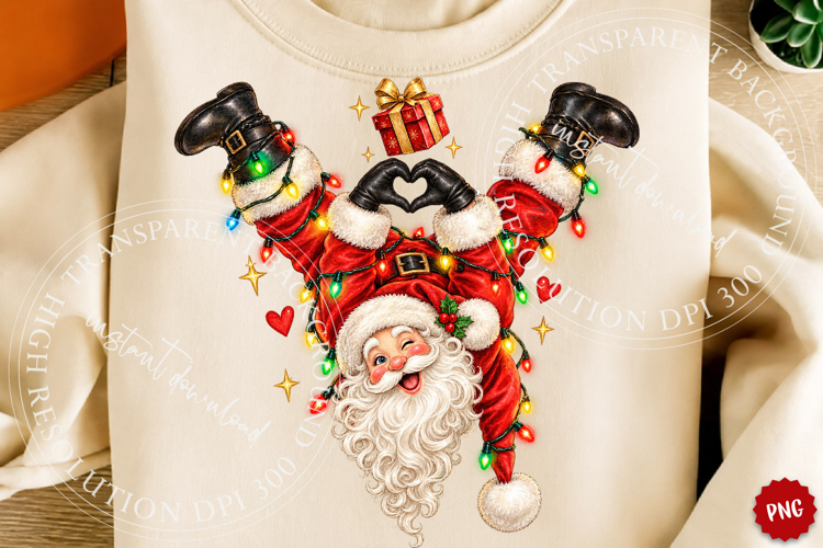 Christmas Santa Heart PNG, Trending Christmas PNG, Santa PNG