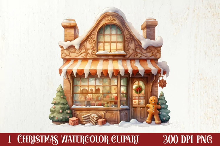 Christmas Santa House Clipart, Christmas PNG