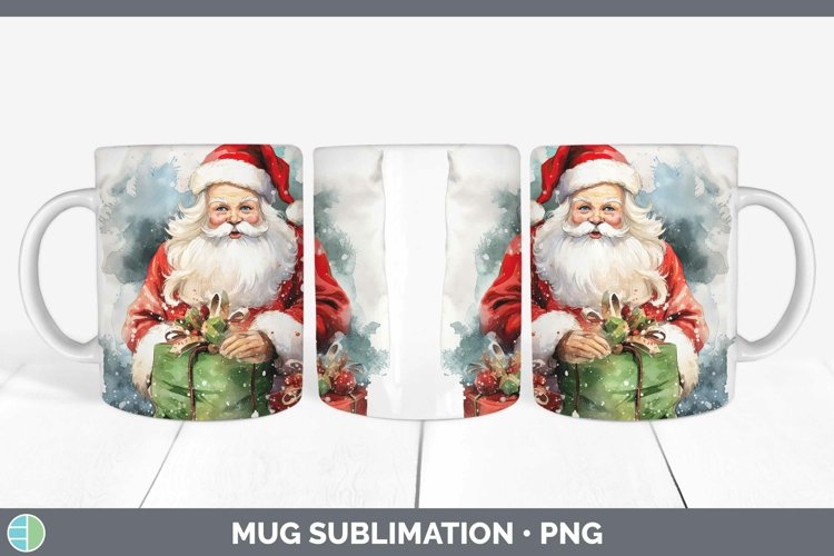 Christmas Santa Mug Wrap | Sublimation Coffee Cup Designs