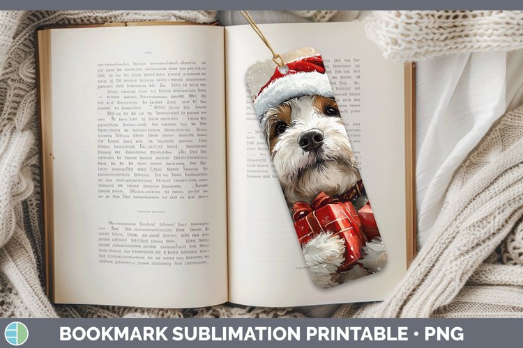 Christmas Santa Old English Sheepdog Bookmark Sublimation Pr