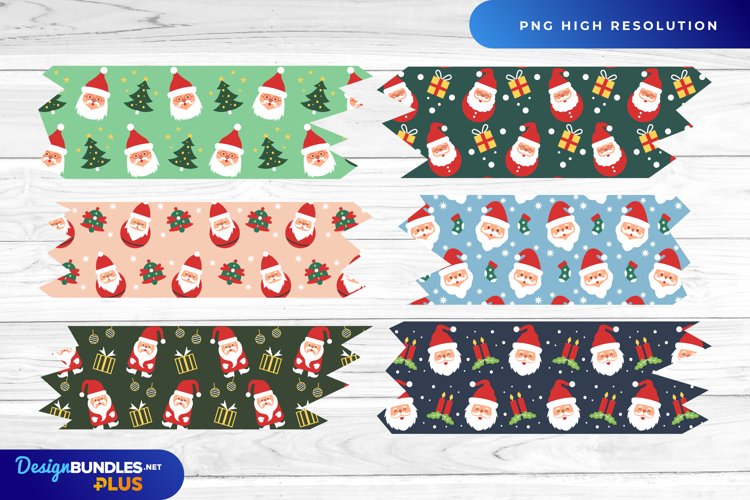 Christmas Santa Patterned Tape Set example image 1