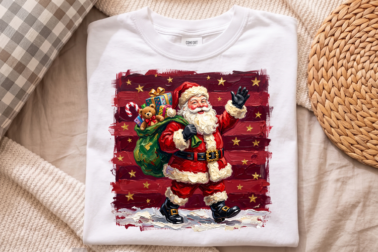 Christmas Santa Png,Vintage Gift Sack Holiday Design