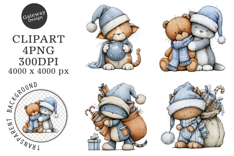 Christmas Santa Reindeer Clipart