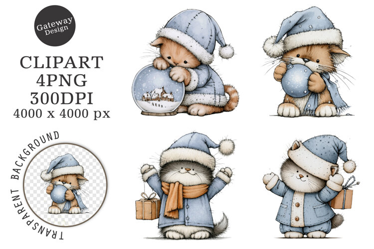 Christmas Santa Reindeer Clipart example image 1