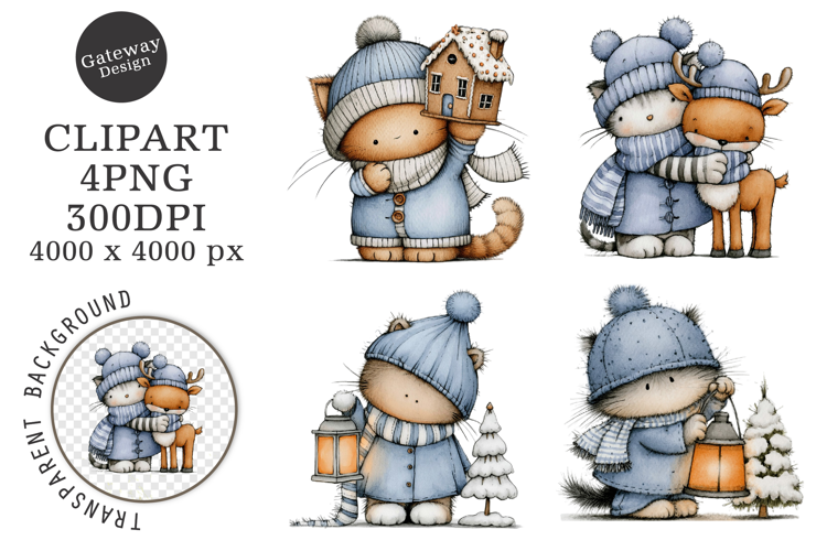 Christmas Santa Reindeer Clipart