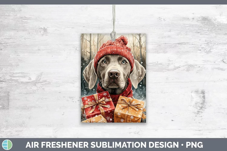 Christmas Santa Weimaraner Air Freshener Sublimation Car Fre