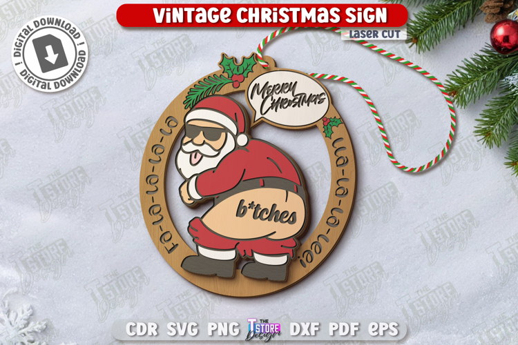 Sarcastic Christmas Tree Toy Laser Cut | Christmas Ornament