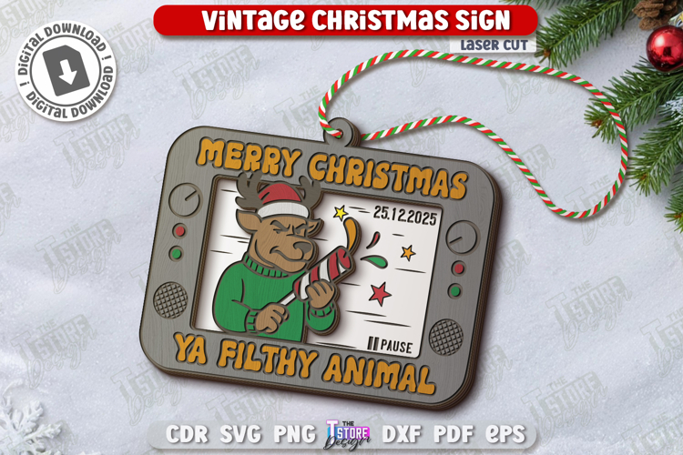 Sarcastic Christmas Tree Toy Laser Cut | Christmas Ornament