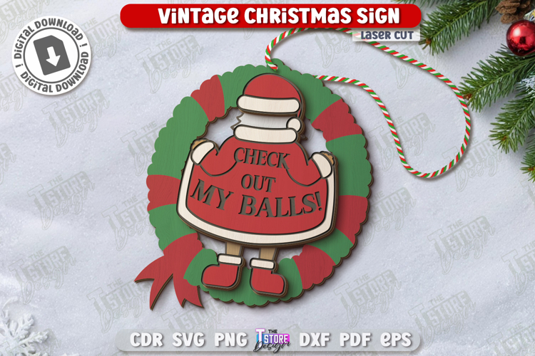 Sarcastic Christmas Tree Toy Laser Cut | Christmas Ornament