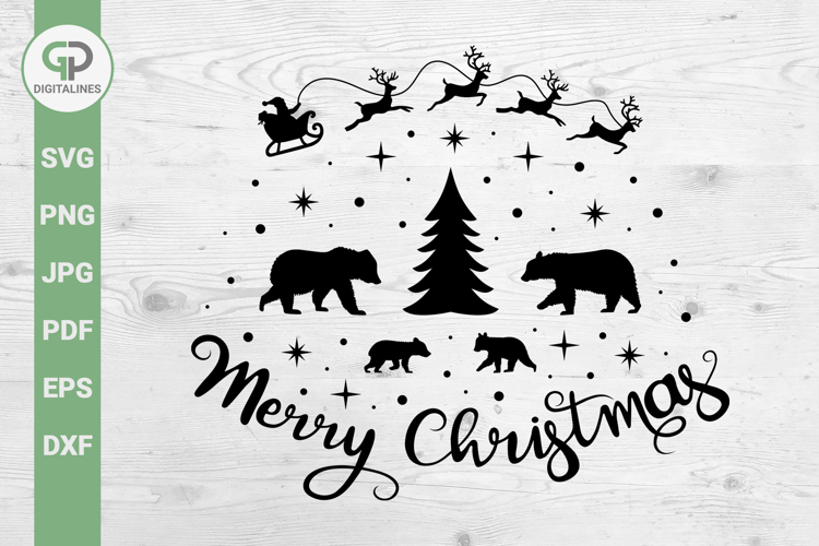 Bear Family SVG Christmas Scene SVG