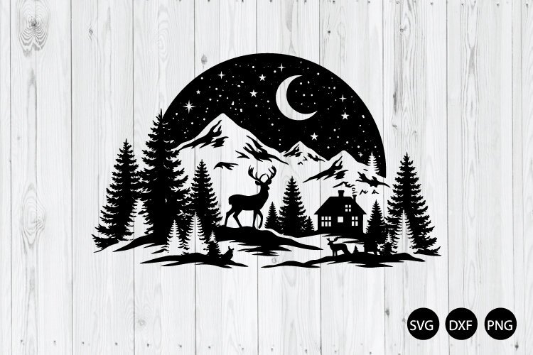 Christmas Scene SVG, Christmas SVG, Christmas Village SVG example image 1
