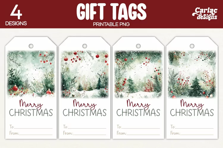 Christmas Gift Tags, Merry Christmas Printable Tags