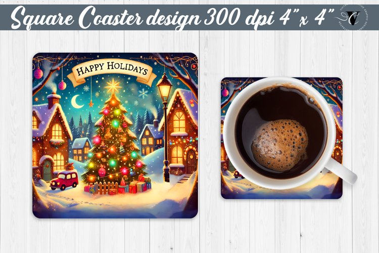 Square Coasters | Christmas sublimation