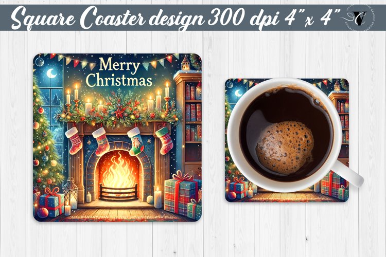 Square Coasters | Christmas sublimation