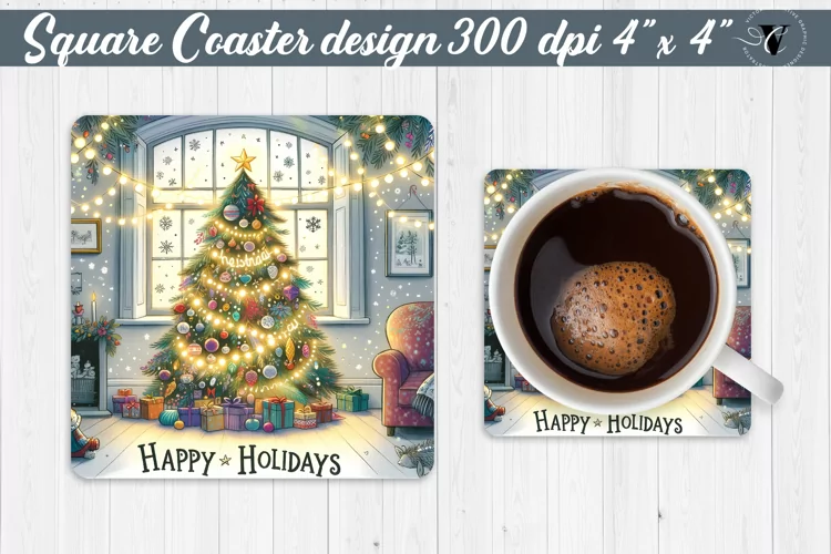 Square Coasters | Christmas sublimation