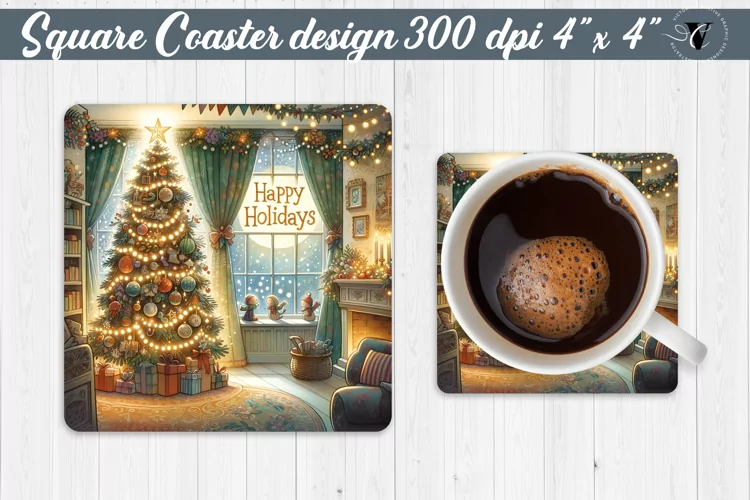 Square Coasters | Christmas sublimation