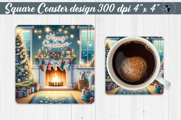 Square Coasters | Christmas sublimation