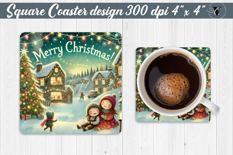 Square Coasters | Christmas sublimation