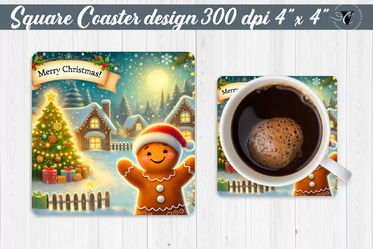 Square Coasters | Christmas sublimation