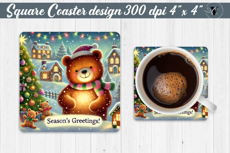 Square Coasters | Christmas sublimation