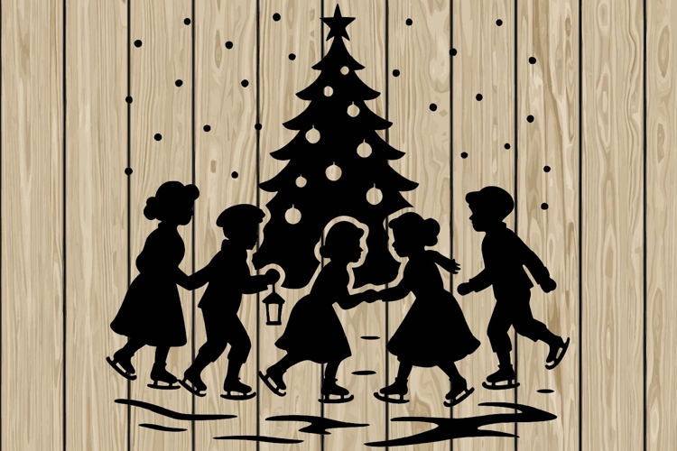 Christmas Star Clipart Black and White Image 8